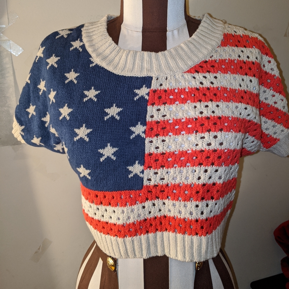 American Flag Crop Top